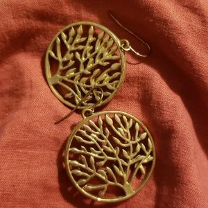 Circular Brass Tree Earrings